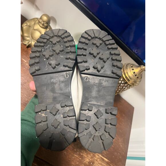 UO Juliette Lace Up Leather White Platform Combat Lug Sole Boots 8 Grunge Punk - Picture 7 of 7